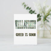 Wall Street/Gier ist gut Postkarte (Stehend Vorderseite)