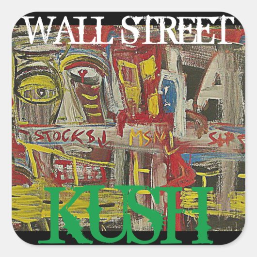 WALL STREET KUSH QUADRATISCHER AUFKLEBER (Vorderseite)