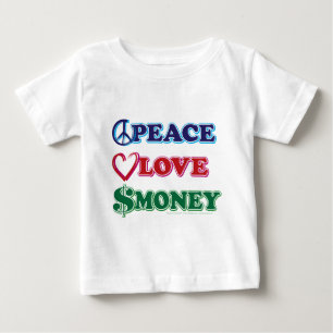 Wall Street/Peace Liebe Money Baby T-shirt