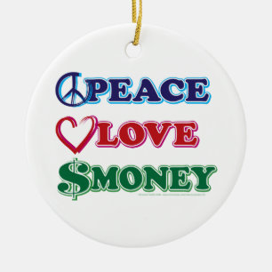 Wall Street/Peace Liebe Money Keramik Ornament