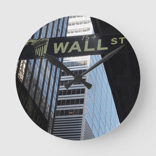 Wall Street Runde Wanduhr (Vorderseite)