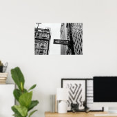 Wall Street Schwarz und Weiß Poster (Heimbüro)