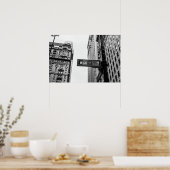 Wall Street Schwarz und Weiß Poster (Küche)