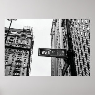 Wall Street Schwarz und Weiß Poster