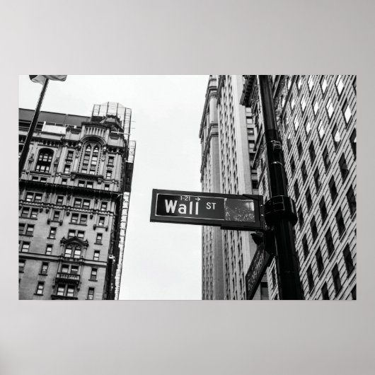 Wall Street Schwarz und Weiß Poster (Vorne)