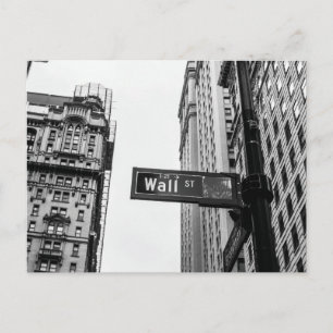 Wall Street Schwarz und Weiß Postkarte