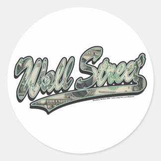 Wall-Street-Script-in-Bill Runder Aufkleber