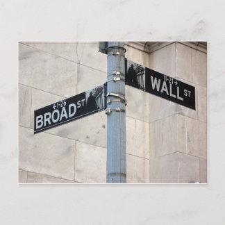 Wall Street Sign New York City Postkarte