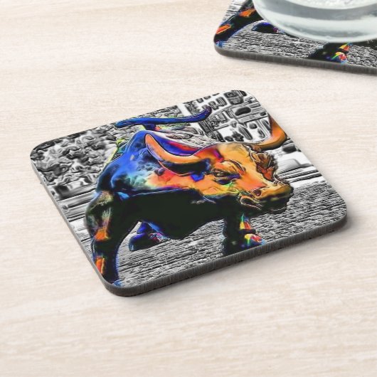 Wall Street Stier Untersetzer (Linke Seite)