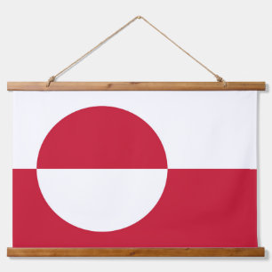 Wall Tapestry mit der Flagge Grönlands, Dänemark Wandteppich Mit Holzrahmen