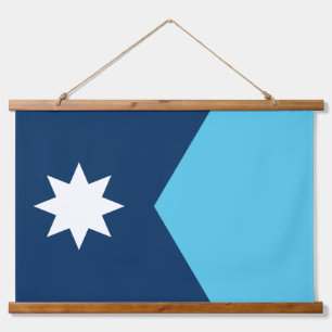 Wall Tapestry mit der Flagge von Minnesota, USA Wandteppich Mit Holzrahmen