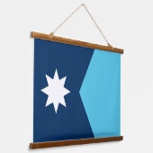 Wall Tapestry mit der Flagge von Minnesota, USA Wandteppich Mit Holzrahmen (Gewinkelt)