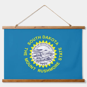 Wall Tapestry mit der Flagge von South Dakota, USA Wandteppich Mit Holzrahmen