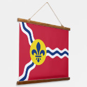 Wall Tapestry mit der Flagge von St. Louis, Missou Wandteppich Mit Holzrahmen (Gewinkelt)