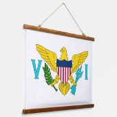 Wall Tapestry mit Fahne der Jungfrau Islands, U.S. Wandteppich Mit Holzrahmen (Gewinkelt)