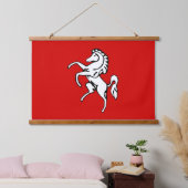 Wall Tapestry with flag of Kent County, England Wandteppich Mit Holzrahmen (Schlafzimmer)