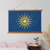 Wall Tapestry with flag of Macedonia, Greece Wandteppich Mit Holzrahmen (Schlafzimmer)