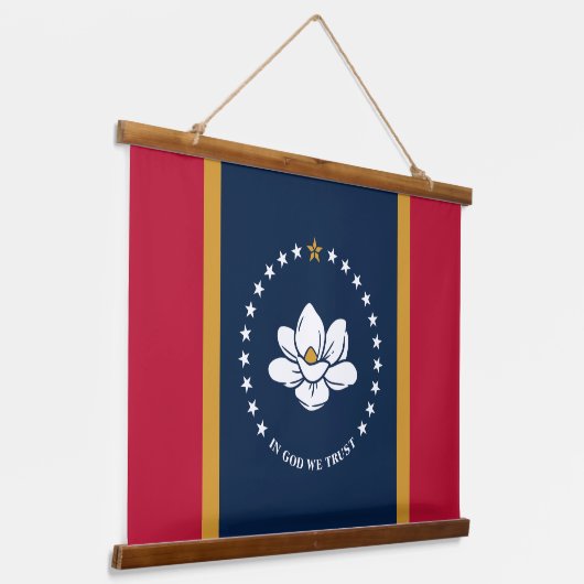 Wall Tapestry with flag of Mississippi State, USA Wandteppich Mit Holzrahmen (Gewinkelt)
