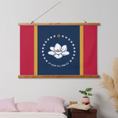 Wall Tapestry with flag of Mississippi State, USA Wandteppich Mit Holzrahmen (Schlafzimmer)