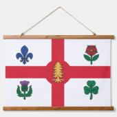 Wall Tapestry with flag of Montreal, Quebec Wandteppich Mit Holzrahmen (Vorne)