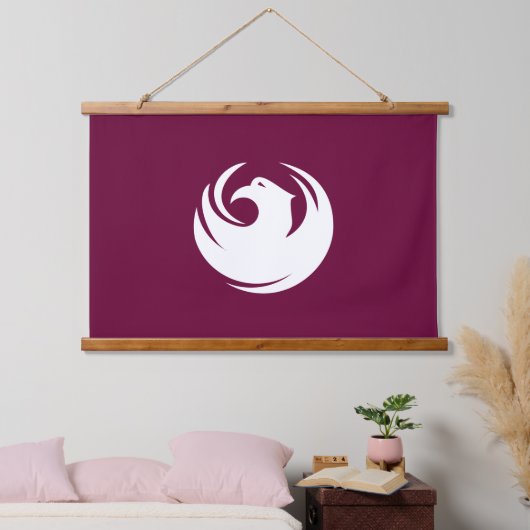 Wall Tapestry with flag of Phoenix, Arizona Wandteppich Mit Holzrahmen (Schlafzimmer)