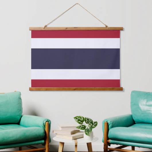 Wall Tapestry with flag of Thailand Wandteppich Mit Holzrahmen (Wohnzimmer)