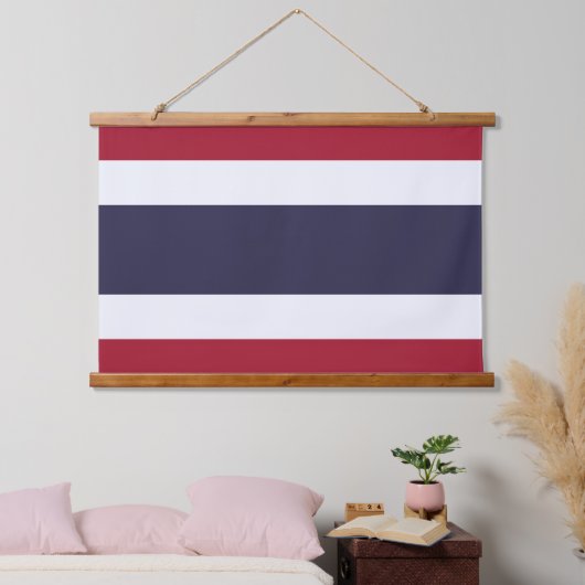 Wall Tapestry with flag of Thailand Wandteppich Mit Holzrahmen (Schlafzimmer)