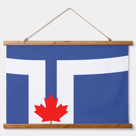 Wall Tapestry with flag of Toronto, Canada Wandteppich Mit Holzrahmen (Vorne)