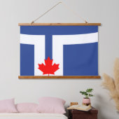 Wall Tapestry with flag of Toronto, Canada Wandteppich Mit Holzrahmen (Schlafzimmer)