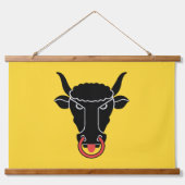 Wall Tapestry with flag of Uri, Switzerland Wandteppich Mit Holzrahmen (Vorne)