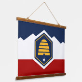 Wall Tapestry with new flag of Utah, USA Wandteppich Mit Holzrahmen (Gewinkelt)