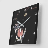 Wall-Uhr am Schwarzen Panther-Quadrat Quadratische Wanduhr (Winkel)