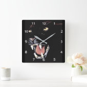 Wall-Uhr am Schwarzen Panther-Quadrat Quadratische Wanduhr (Zuhause)