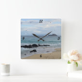 Wall-Uhr am Strand Quadratische Wanduhr (Zuhause)