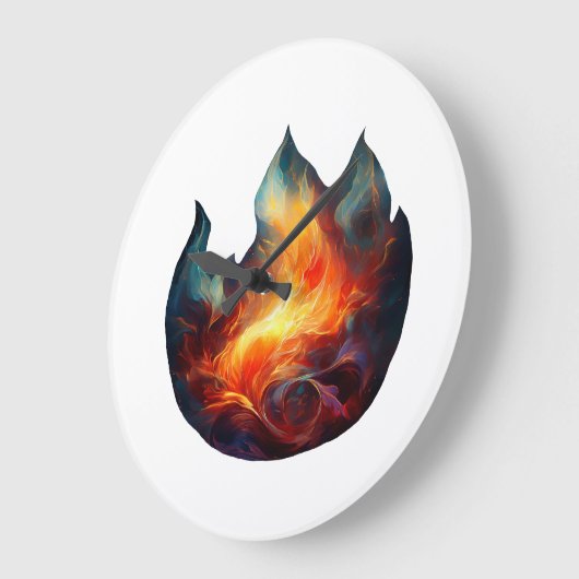 Wall-Uhr - Flammenspiel Große Wanduhr (Winkel)