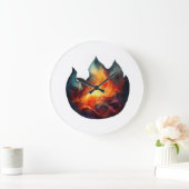 Wall-Uhr - Flammenspiel Große Wanduhr (Zuhause)