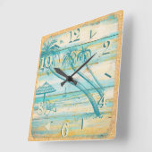 Wall-Uhr für die Beachszene Quadratische Wanduhr (Winkel)
