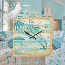 Wall-Uhr für die Beachszene Quadratische Wanduhr