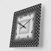 Wall-Uhr Graues Metall aussehen schwarz Silber Quadratische Wanduhr (Winkel)