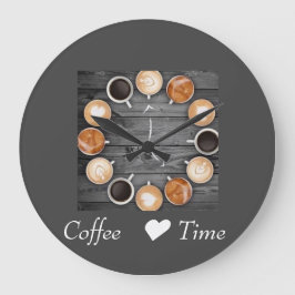 Wall-Uhr-Kaffeezeit Große Wanduhr