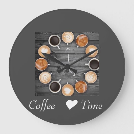 Wall-Uhr-Kaffeezeit Große Wanduhr (Vorderseite)