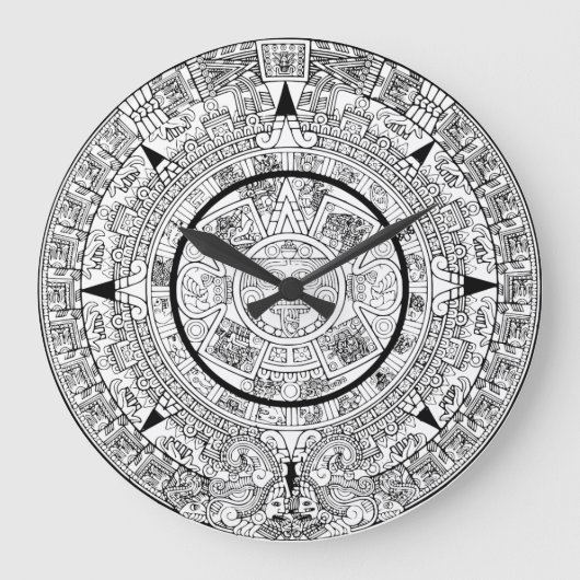 Wall-Uhr mit Aztec-Kalender Große Wanduhr (Vorderseite)