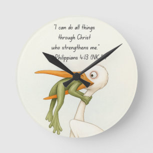 Wall-Uhr mit Bibelschrift Runde Wanduhr