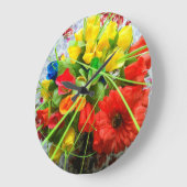 Wall-Uhr mit Blume Hintergrund Große Wanduhr (Winkel)