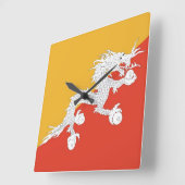 Wall-Uhr mit Flagge Bhutans Quadratische Wanduhr (Winkel)