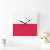 Wall-Uhr mit Flagge Polens Quadratische Wanduhr (Zuhause)