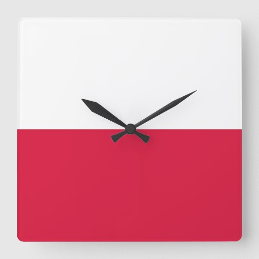Wall-Uhr mit Flagge Polens Quadratische Wanduhr (Vorderseite)