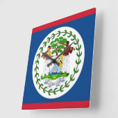 Wall-Uhr mit Flagge von Belize Quadratische Wanduhr (Winkel)