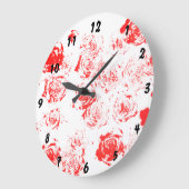 Wall-Uhr mit handgefertigten Rose Große Wanduhr (Winkel)