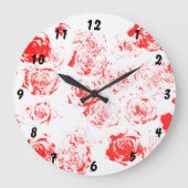 Wall-Uhr mit handgefertigten Rose Große Wanduhr (Vorderseite)